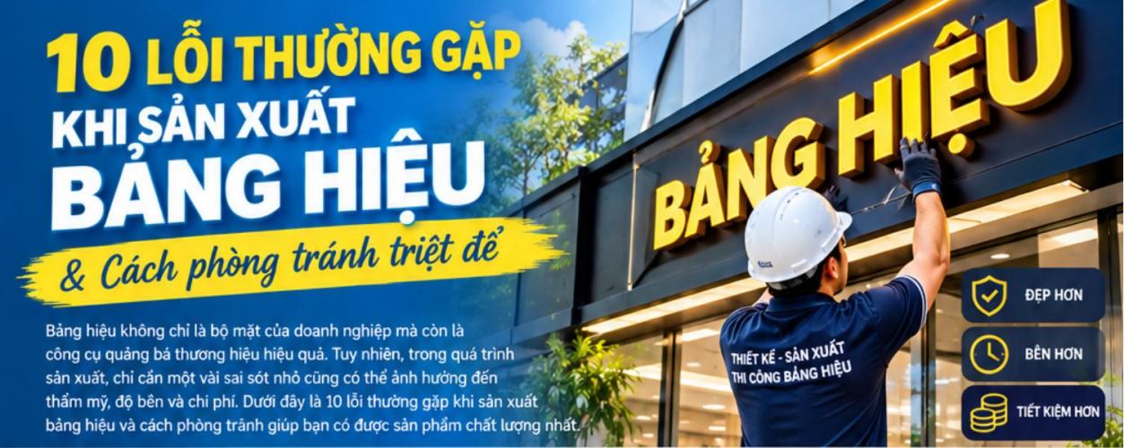 10 Lỗi Thường Gặp Khi Sản Xuất Bảng Hiệu Và Cách Phòng Tránh Triệt Để