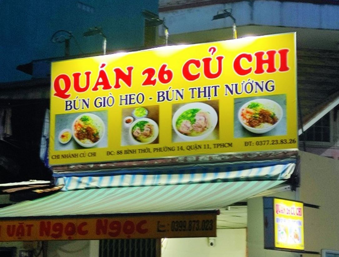 làm biển quảng cáo cho cửa hàng quán ăn bình dân tại quận 11, TP.HCM