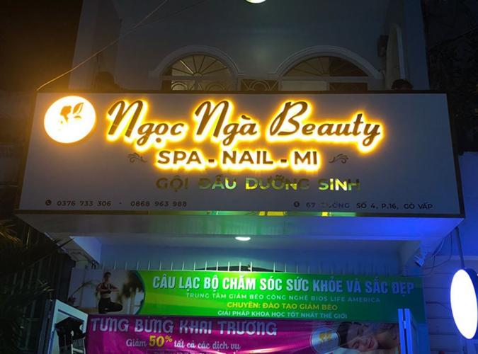 Bảng hiệu alu, chữ alu gương đèn sáng hắt chân, Nền bảng hiệu bằng alu trắng, ch... - 3D Quảng Cáo CN3