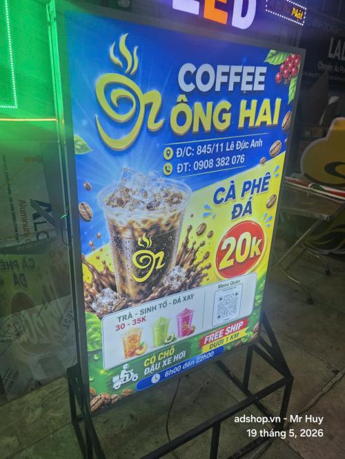 BẢNG HIỆU QUÁN CÀ PHÊ HỘP ĐÈN MICA DÁN DECAL – SANG TRỌNG & THU HÚT MỌI ÁNH NHÌN... - Quảng Cáo Ad Shop