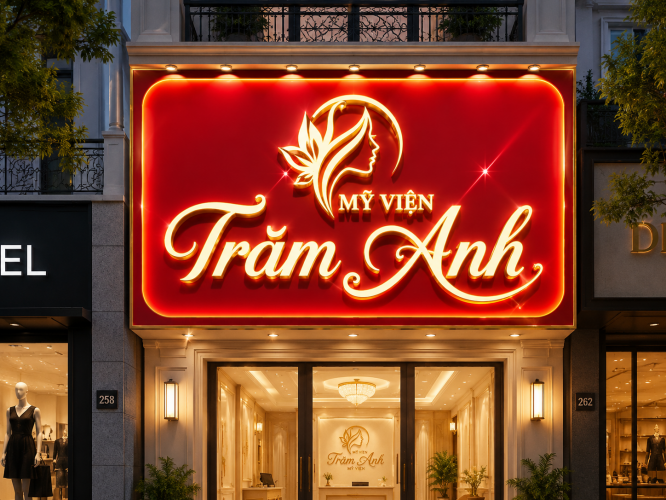 Bảng Hiệu Thẩm Mỹ Viện Chữ Nổi Mica Đèn Sáng Mặt – Sang Trọng, Thu Hút Khách Hàn... - Quảng Cáo Ad Shop