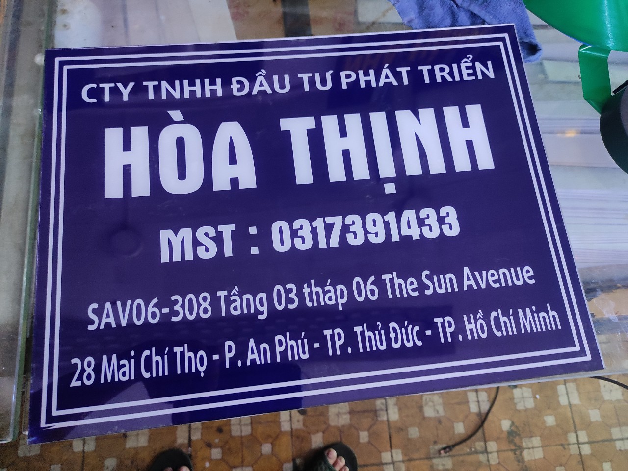 Bảng tên mica, decal, Mica trong, decal dán ngược phía sau - 3D Quảng Cáo CN3