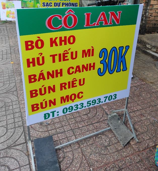 Bảng bạt hiflex  1 mặt - có chân - không đèn, Bảng hiflex khung sắt vuông 20, că... - 3D Quảng Cáo CN3