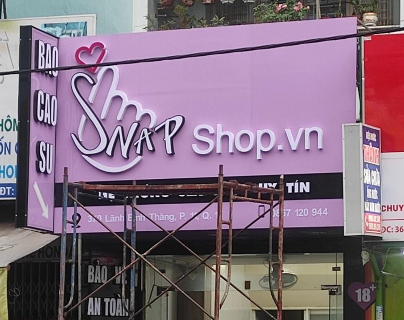 bảng hiệu alu bóng, chữ mica có đèn sang trọng,  siêu nổi, làm bảng hiệu bằng nề... - 3D Quảng Cáo CN3