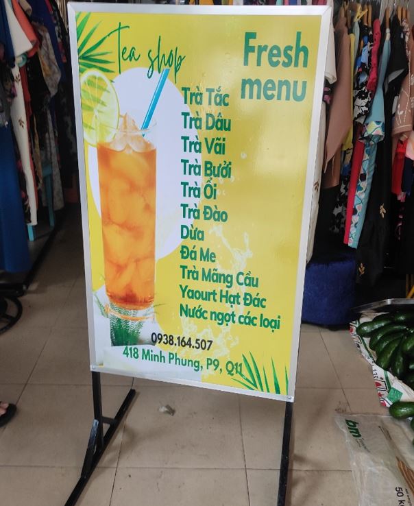 Bảng hiêu alu đứng, nội dung dán decal 2 mặt, Nền bảng hiệu là alu, nội dung in ... - 3D Quảng Cáo