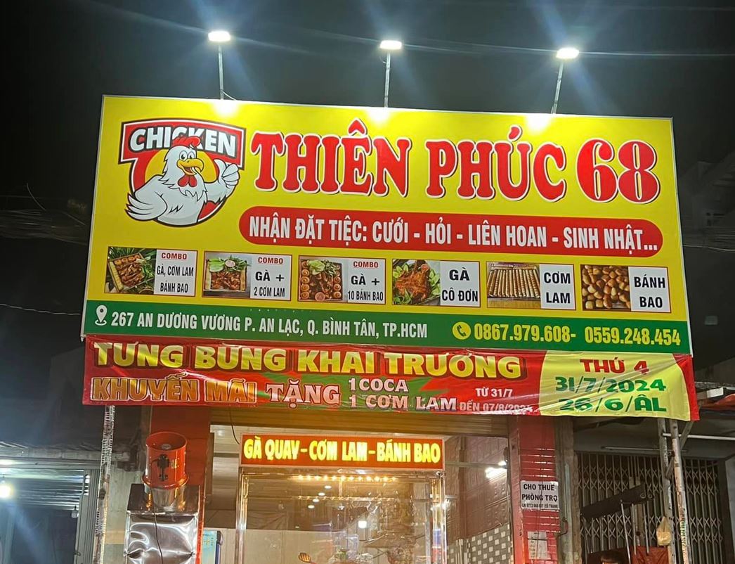 bảng hiệu bạt chiếu sáng bằng đèn pha điện giá bình dân, bảng hiệu quảng cáo làm... - Quảng Cáo Ad Shop