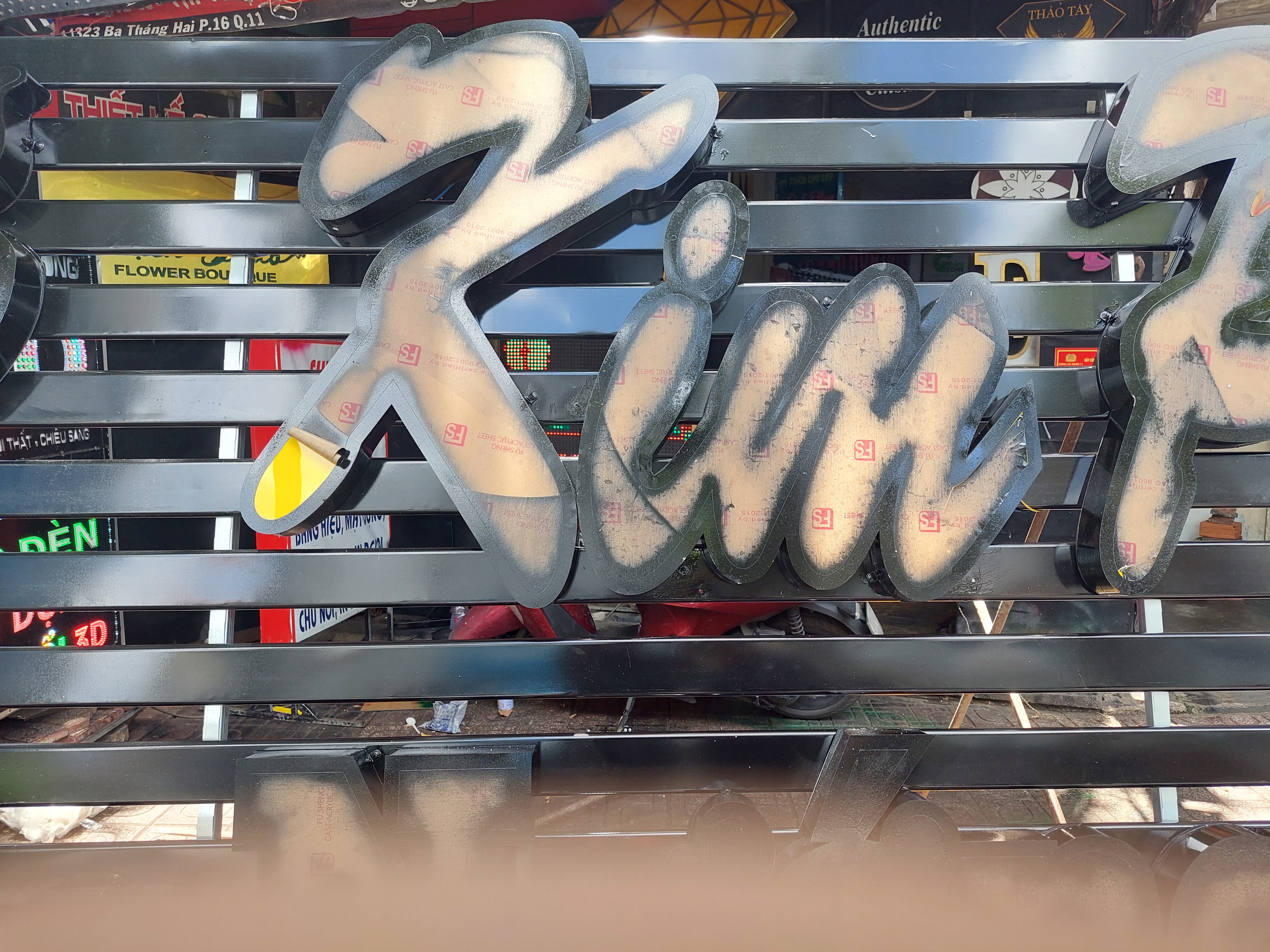 Bảng hiệu thanh lam, chữ mica có đèn, Bảng Hiệu Thanh Lam Kết Hợp Chữ Mica C&oac... - 3D Quảng Cáo CN3