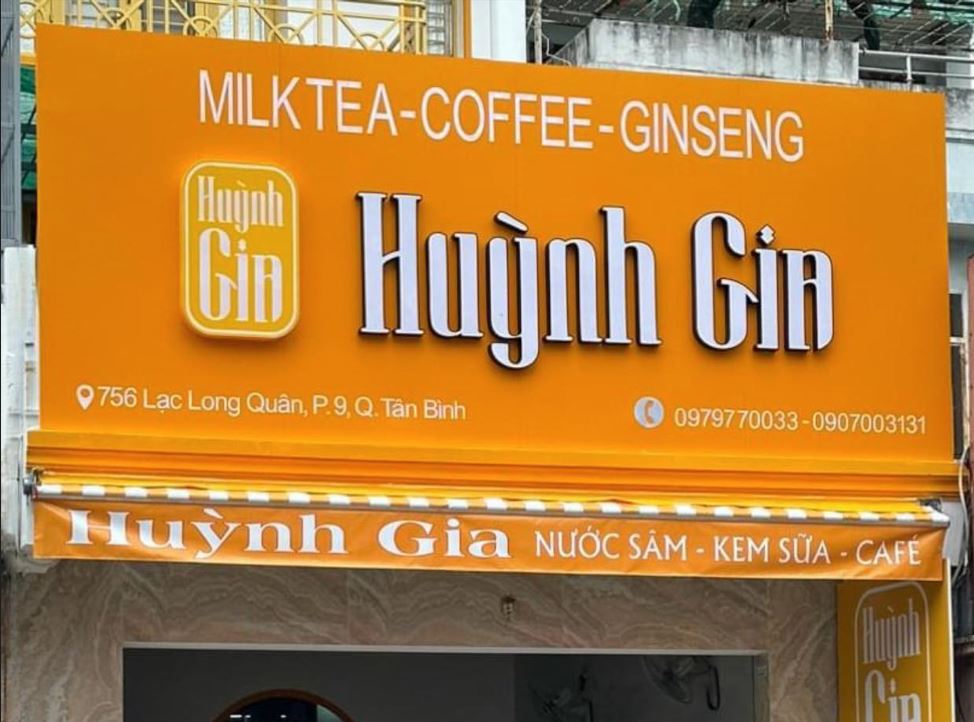 biển hiệu alu vàng, nội dung chữ mica nổi khối không đèn, Nền biển hiệu làm bằng... - Quảng Cáo Ad Shop