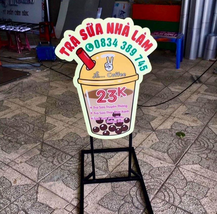 biển quảng cáo mô hình sáng đèn có chân, hộp đèn biển quảng cáo cắt theo môi hìn... - Quảng Cáo Ad Shop