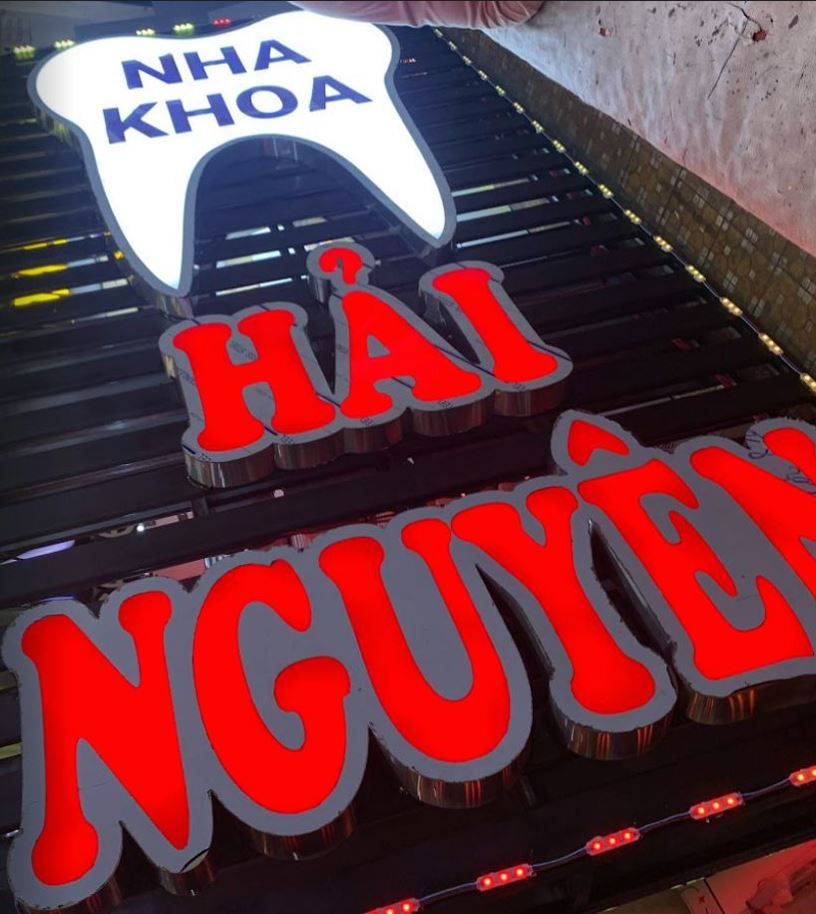 Chữ nổi khối inox đèn sáng mặt, Chữ Nổi Khối Inox Đ&egrave;n S&aacute;ng Mặt &nd... - 3D Quảng Cáo CN3
