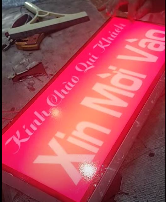 Hộp đèn mica dán decal led full - 1 mặt, Hộp Đ&egrave;n Mica D&aacute;n Decal LE... - 3D Quảng Cáo CN3