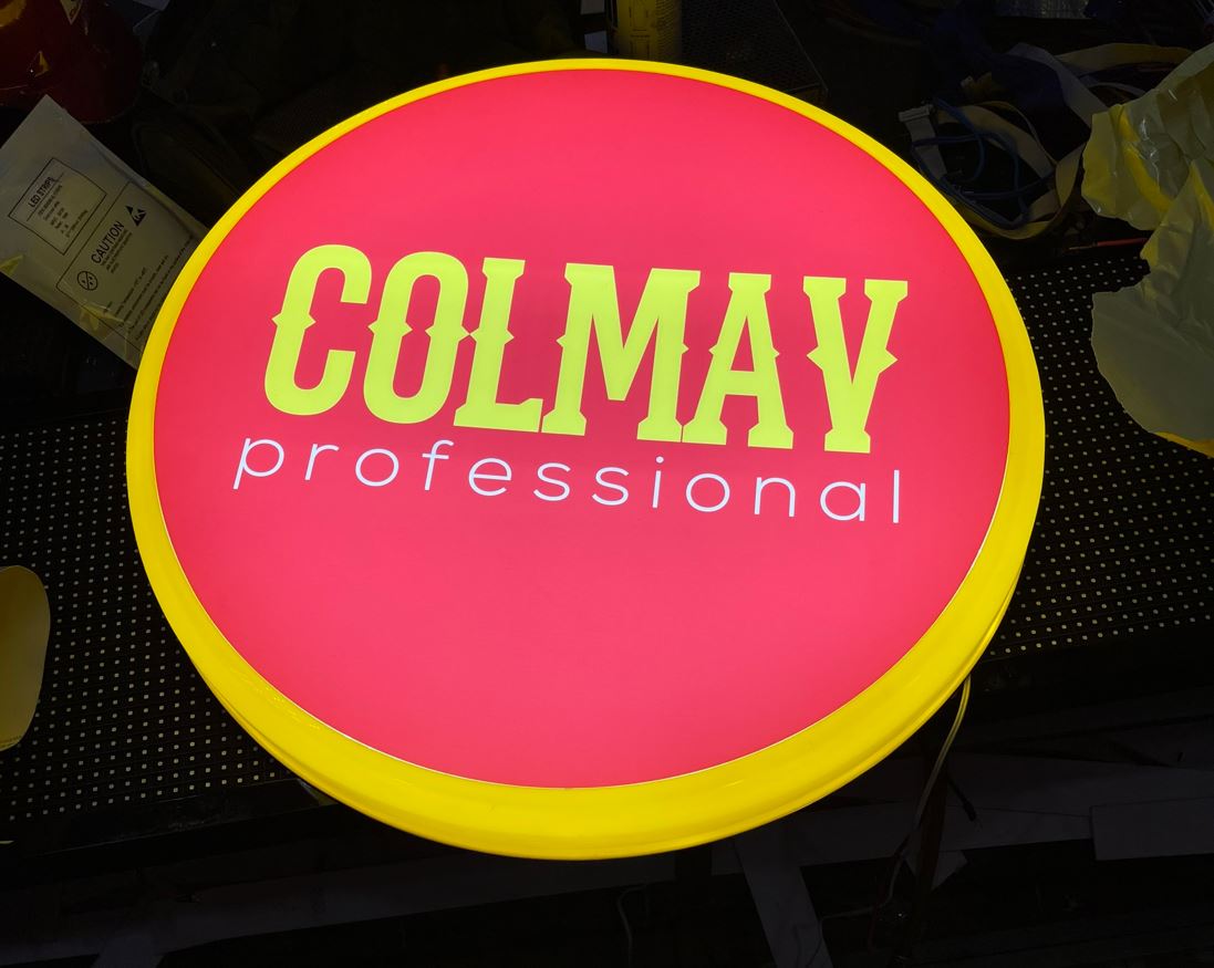 hộp đèn mica hút nổi tròn, sáng hông sang trọng, làm hộp đèn bằng chất liệu mica... - 3D Quảng Cáo CN3