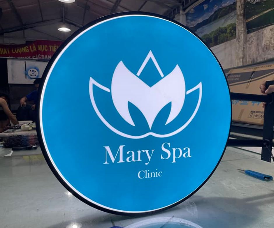 hộp đèn vẫy mica hút nổi tròn, nội dung dán decal, giá rẻ