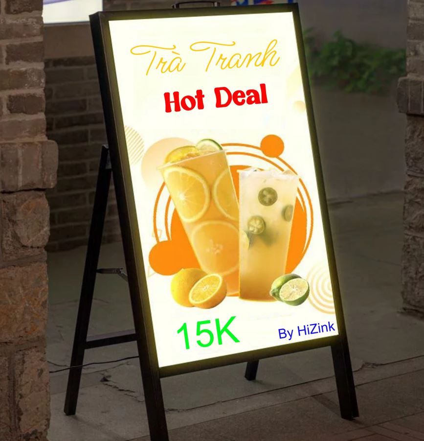 Tranh điện hộp đèn siêu mỏng có chân đứng, Dễ thay nội dung., Tranh điện bằng hộ... - Quảng Cáo Ad Shop