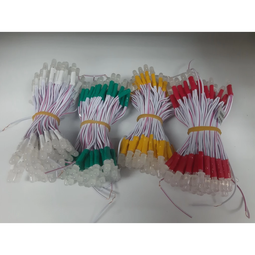 (bó 100 bóng) Led liền dây điện áp 5V và 12V, led ruồi đơn sắc làm biển led vẫy, biển quảng cáo