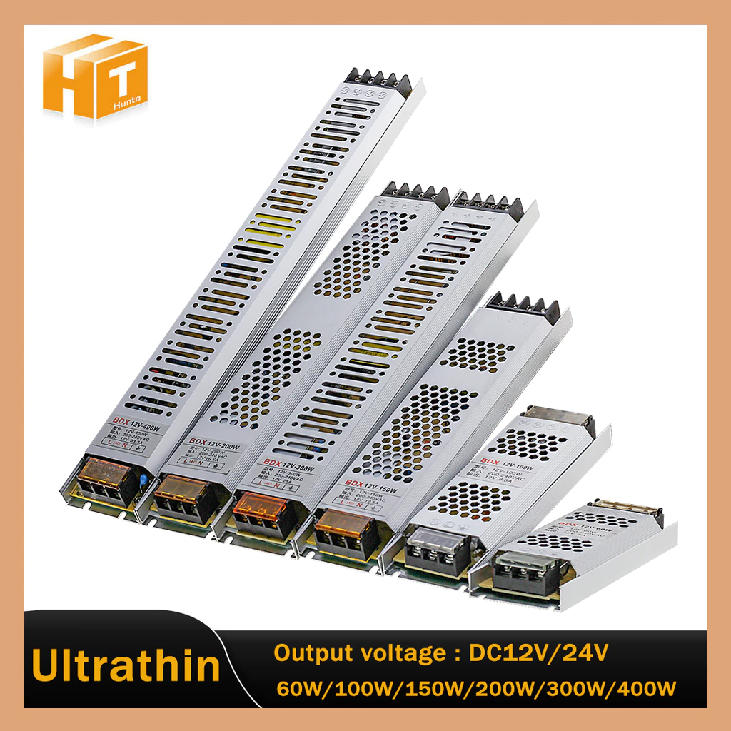 Bộ Nguồn Cung Cấp Điện DC200-240V DC12V 24V 60W 100W 150W 200W 300W 400W Cho Đèn dải dẫn LED Power Supply