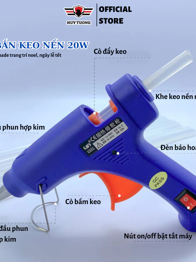 Máy Bắn Keo Nến, Súng Bắn Keo ( Màu ngẫu nhiên) Silicon Loại Nhỏ Công Suất 20W Nóng Chảy Nhỏ Gọn